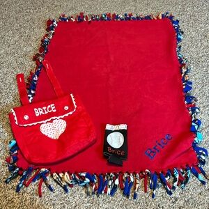 Brice personalized Bundle blanket Valentine’s Day seat pouch can coozie